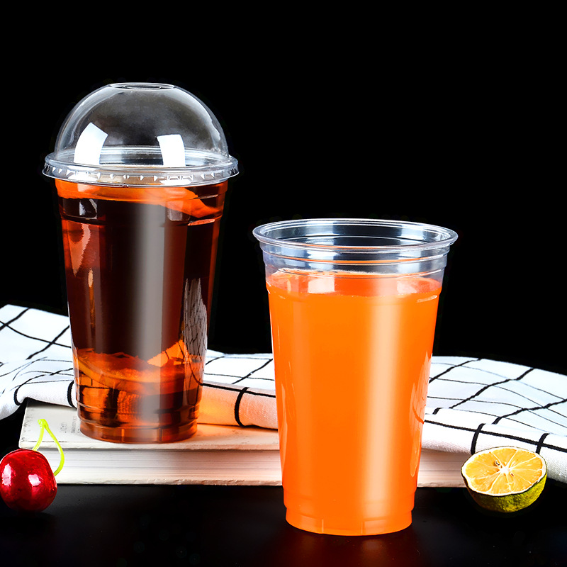 Food Grade 16oz Niestandardowy jednorazowy plastikowy sok do picia Przezroczysty kubek PET