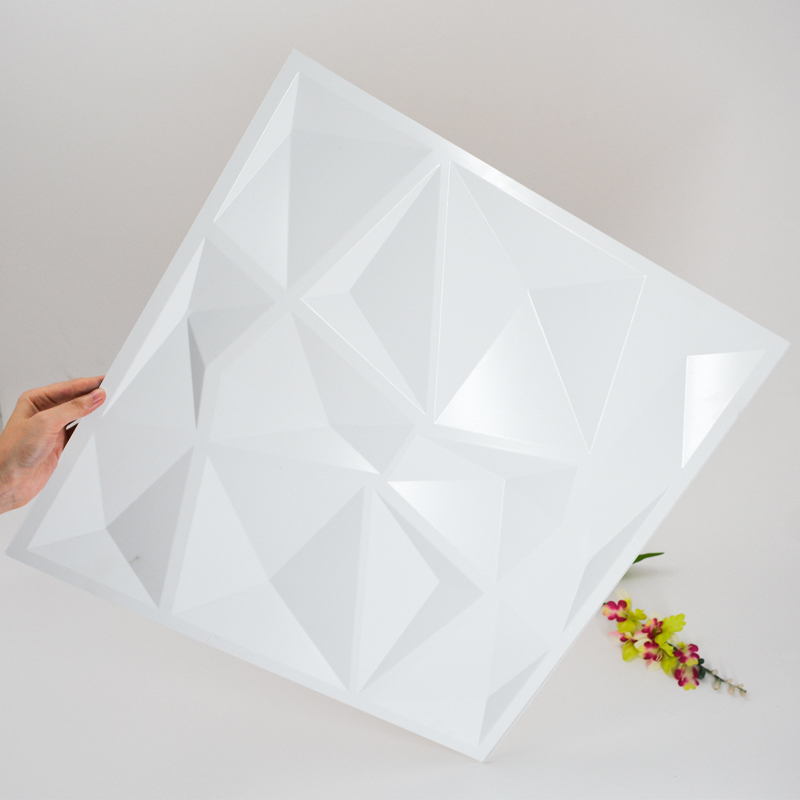 Nowoczesny panel ścienny z tworzywa sztucznego 3D o grubości 1 mm z białego PVC do dekoracji wnętrz
